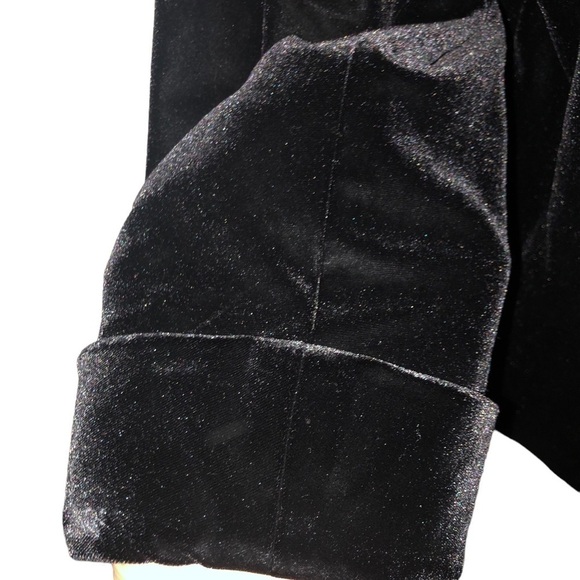 Tahari Arthur S Levine Black Velvet Evening Holiday Wear 3/4 Sleeve Open Sz. 14 - Picture 4 of 6